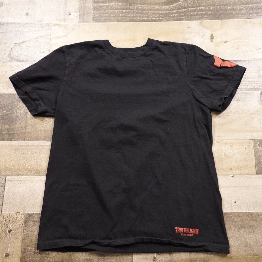 True Religion t-shirt short sleeve women's medium black classic logo
